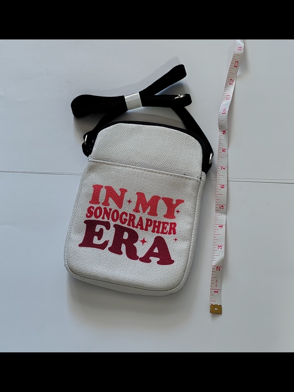 White Canvas Crossbody Travel Bag Gift For Sonographer